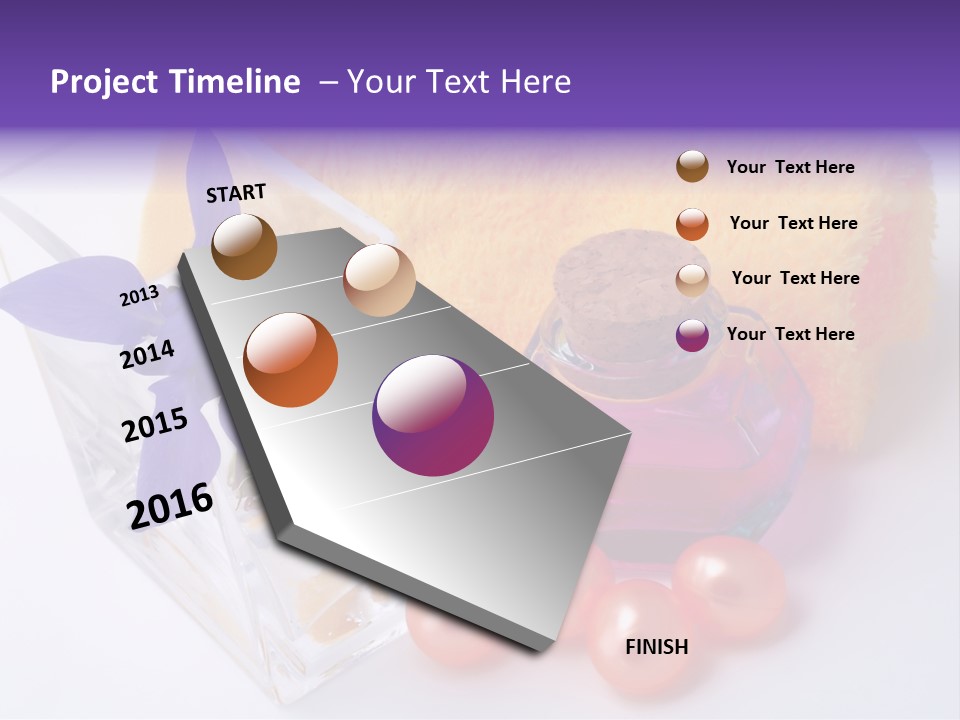 Bath Accessories And Beauty Products On White Background PowerPoint Template