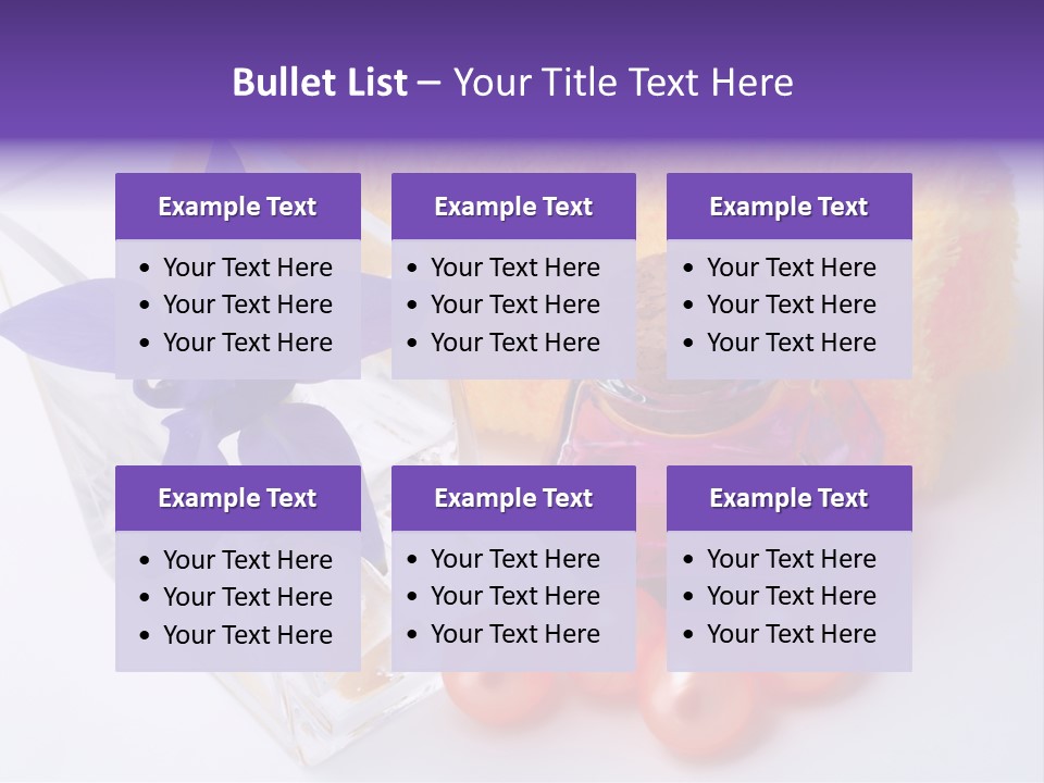 Bath Accessories And Beauty Products On White Background PowerPoint Template