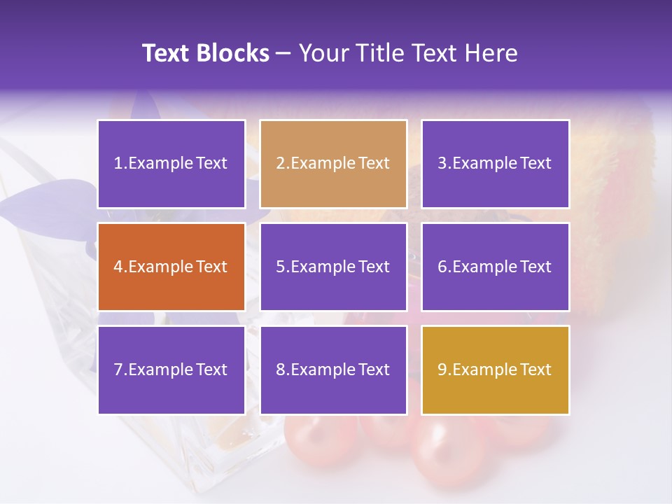 Bath Accessories And Beauty Products On White Background PowerPoint Template