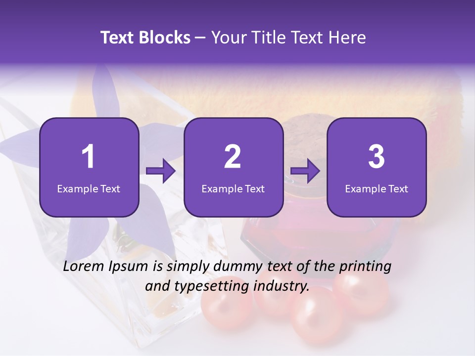 Bath Accessories And Beauty Products On White Background PowerPoint Template