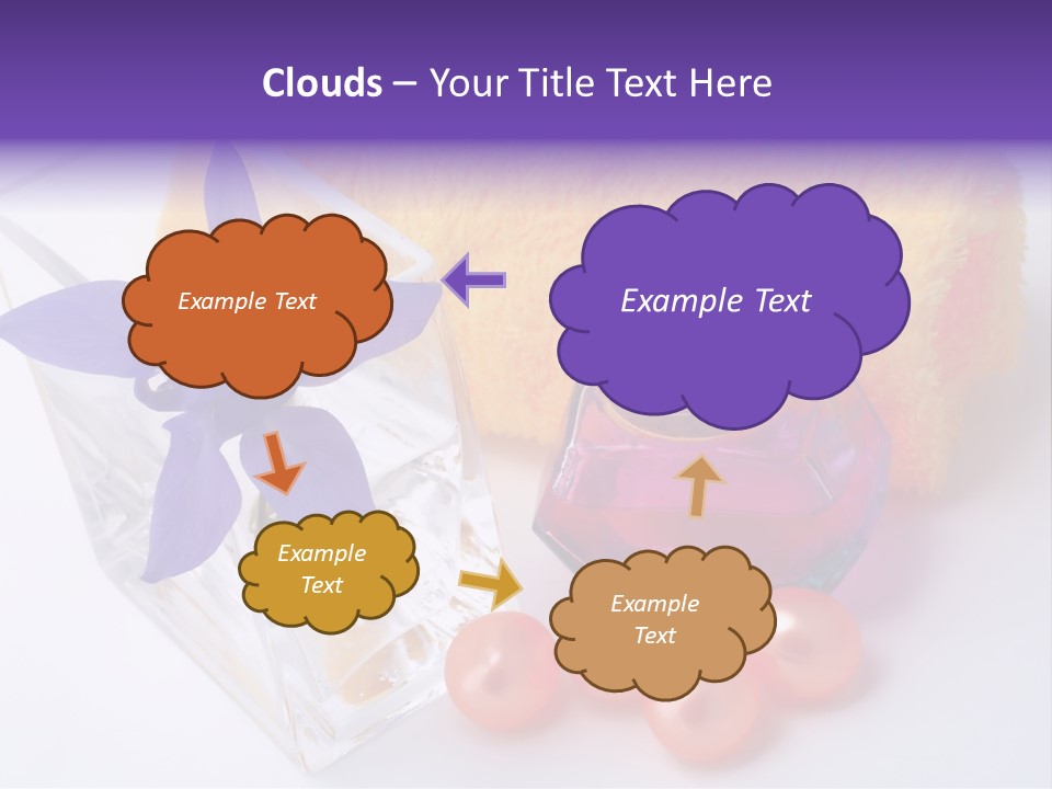 Bath Accessories And Beauty Products On White Background PowerPoint Template