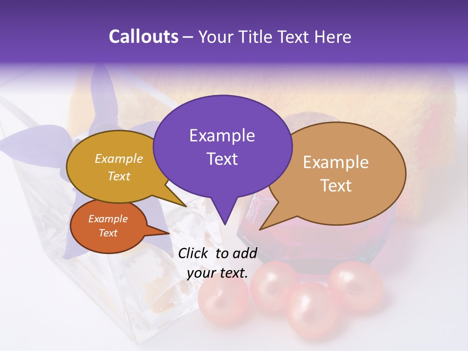 Bath Accessories And Beauty Products On White Background PowerPoint Template