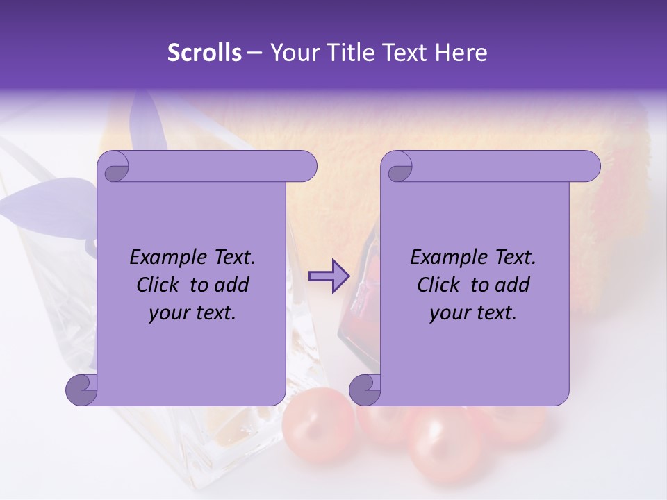 Bath Accessories And Beauty Products On White Background PowerPoint Template