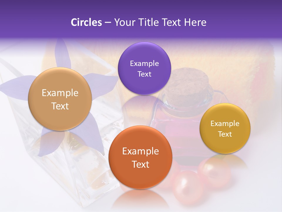 Bath Accessories And Beauty Products On White Background PowerPoint Template