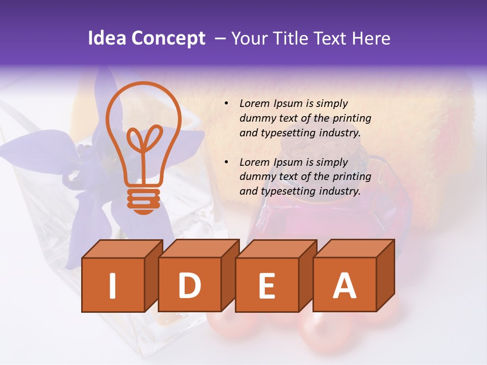 Bath Accessories And Beauty Products On White Background PowerPoint Template