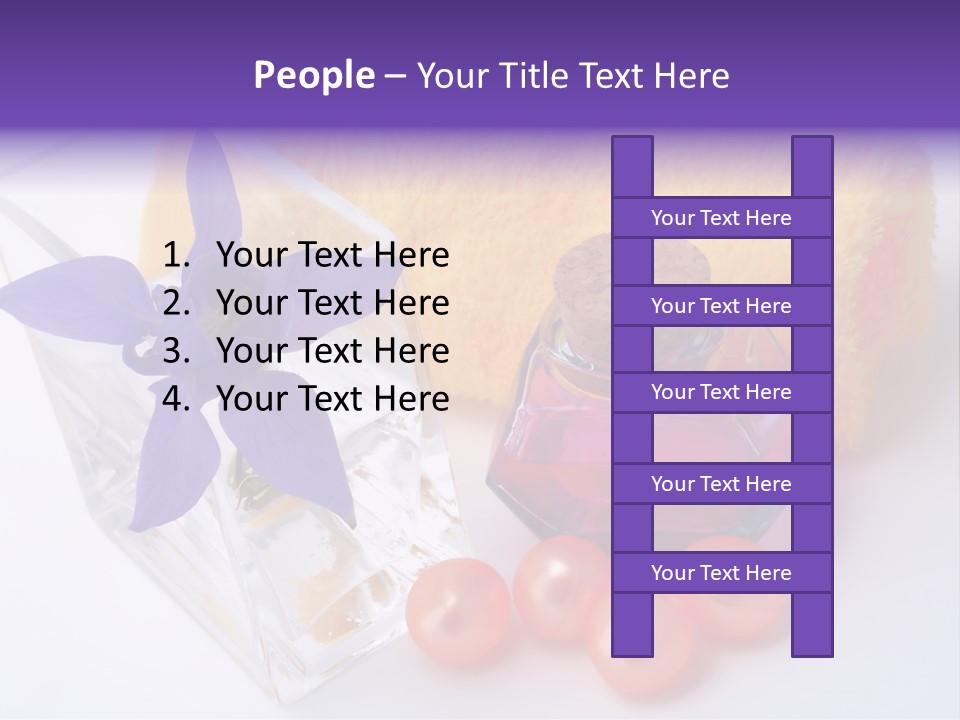 Bath Accessories And Beauty Products On White Background PowerPoint Template