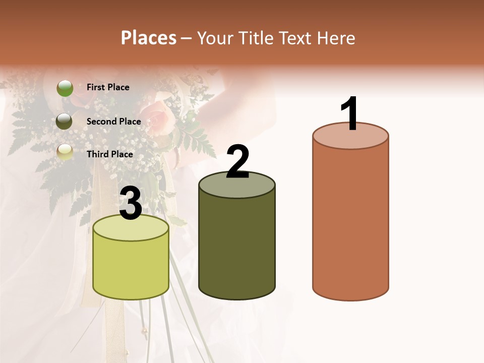 The Bride With A Wedding Bouquet PowerPoint Template