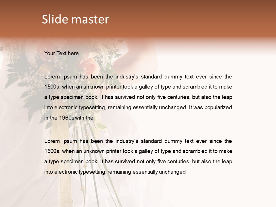 The Bride With A Wedding Bouquet PowerPoint Template