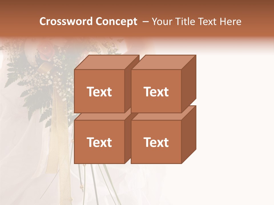 The Bride With A Wedding Bouquet PowerPoint Template