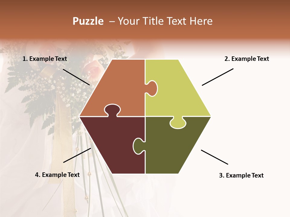 The Bride With A Wedding Bouquet PowerPoint Template