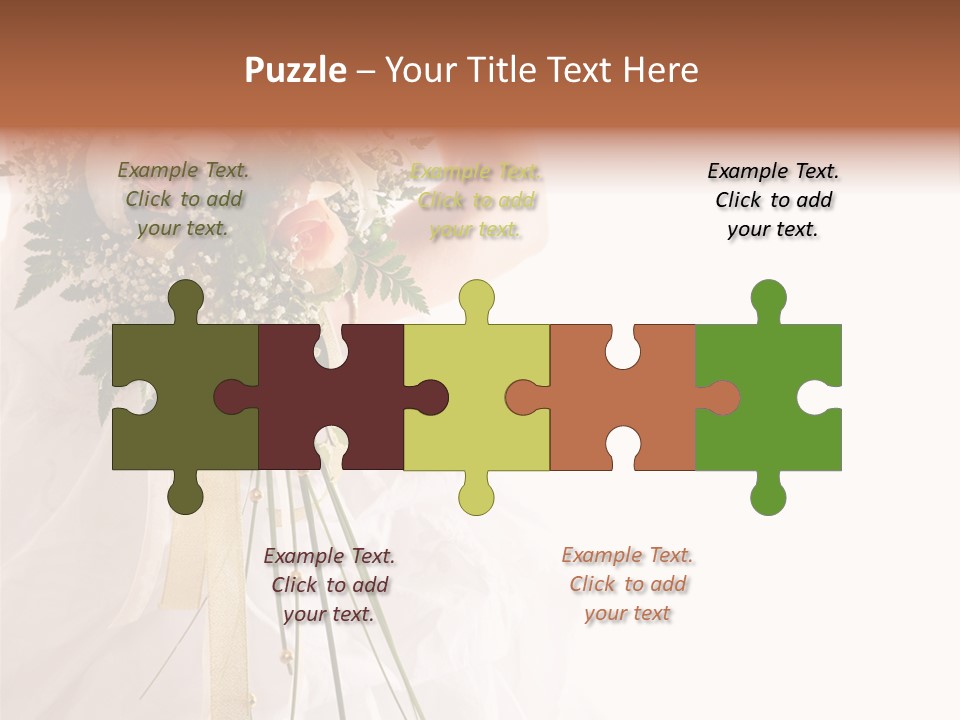 The Bride With A Wedding Bouquet PowerPoint Template