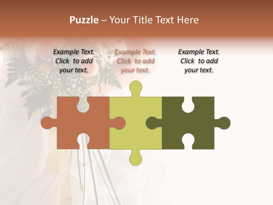 The Bride With A Wedding Bouquet PowerPoint Template