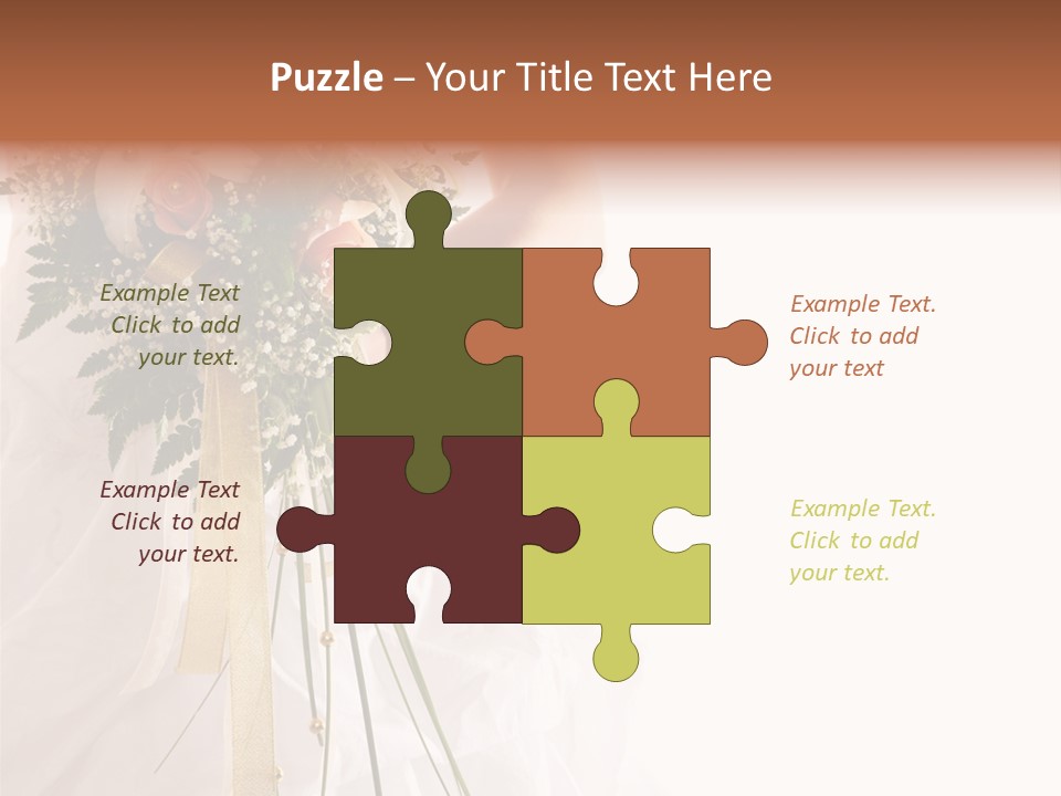 The Bride With A Wedding Bouquet PowerPoint Template