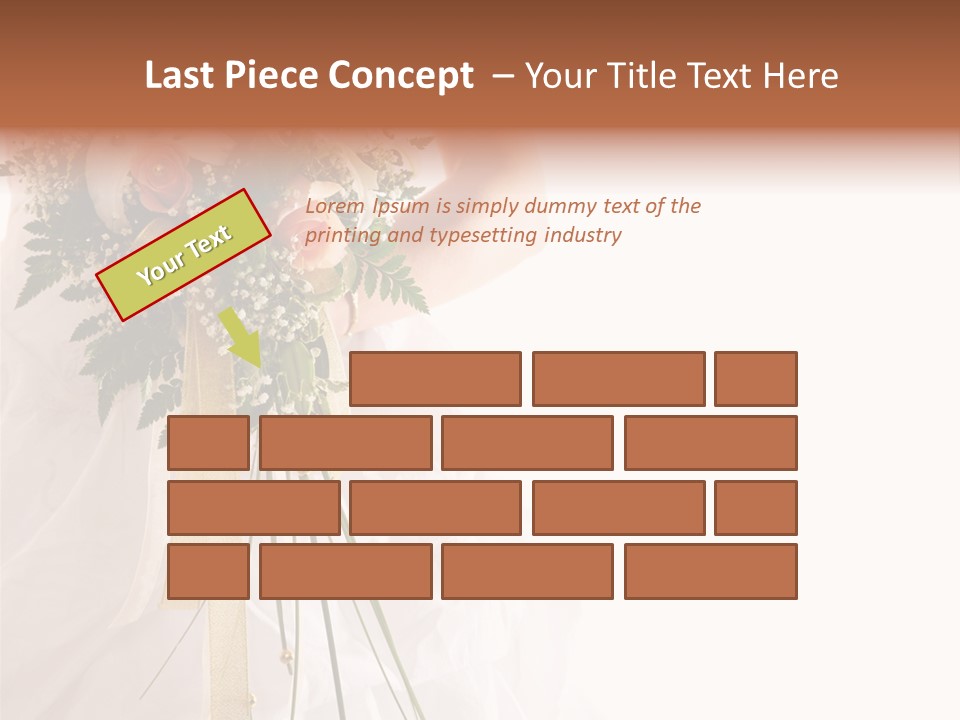 The Bride With A Wedding Bouquet PowerPoint Template