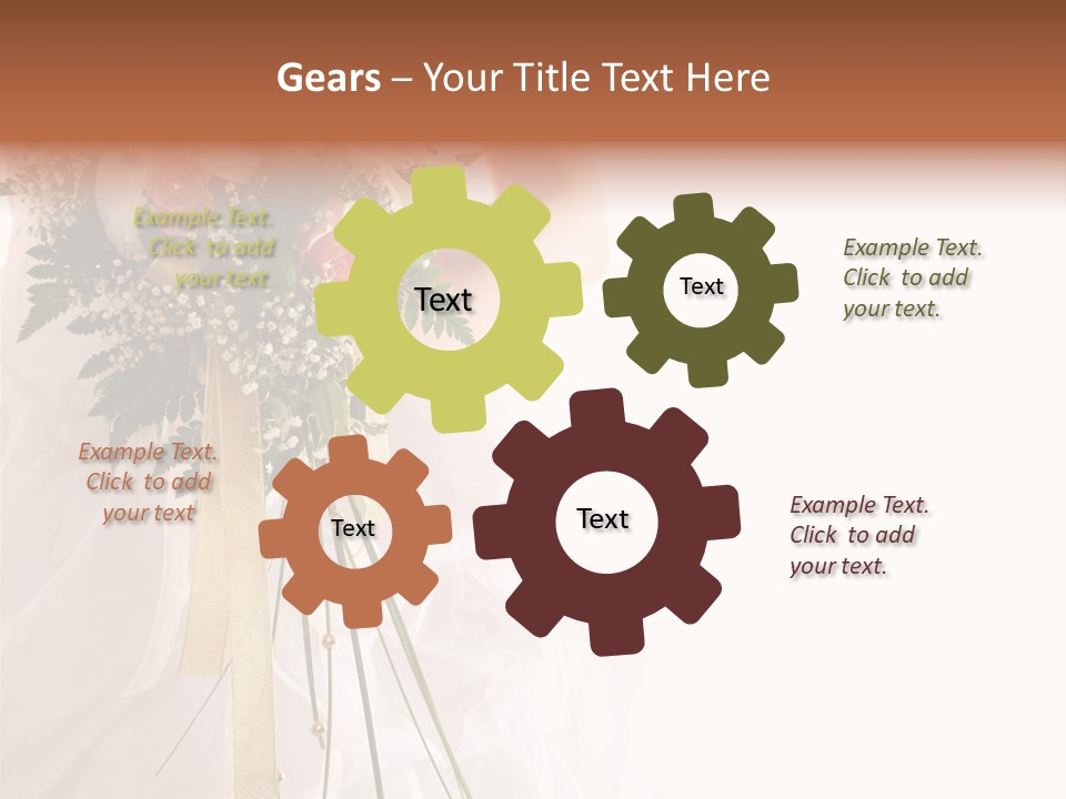 The Bride With A Wedding Bouquet PowerPoint Template