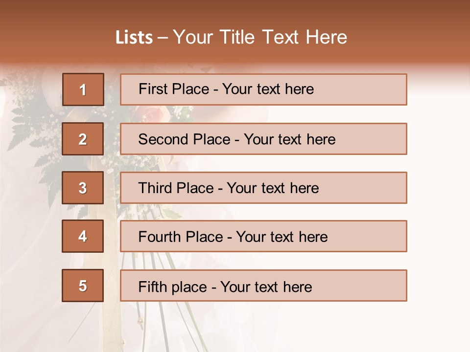 The Bride With A Wedding Bouquet PowerPoint Template