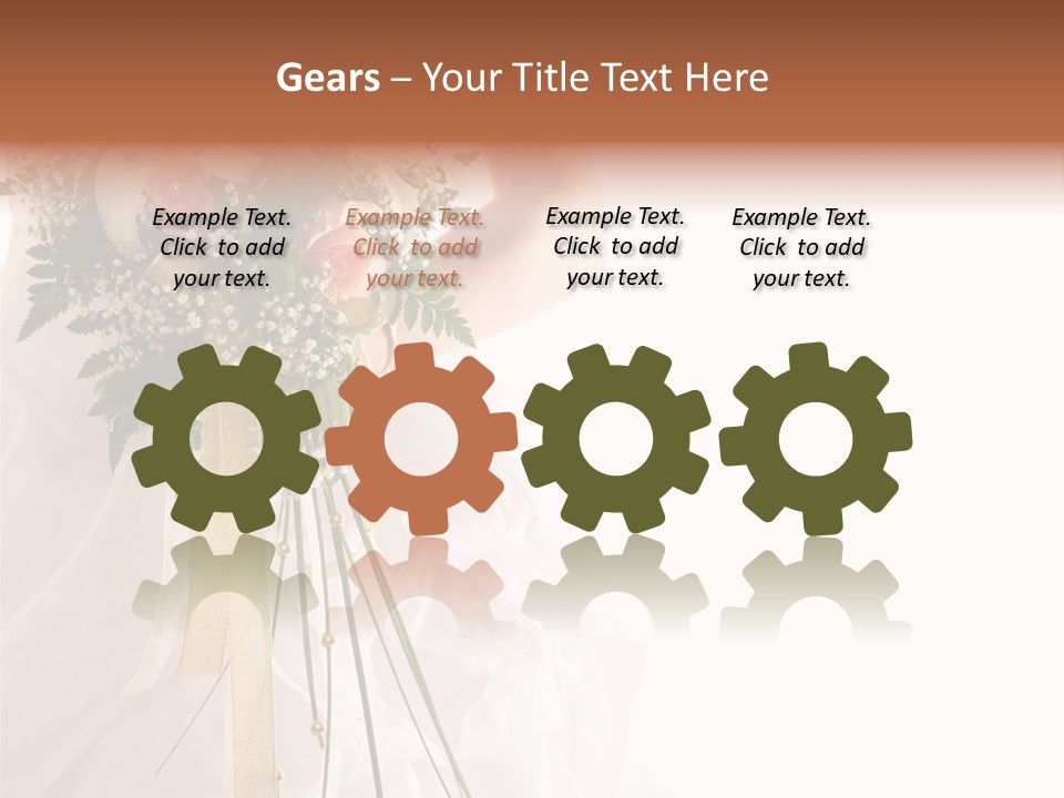 The Bride With A Wedding Bouquet PowerPoint Template