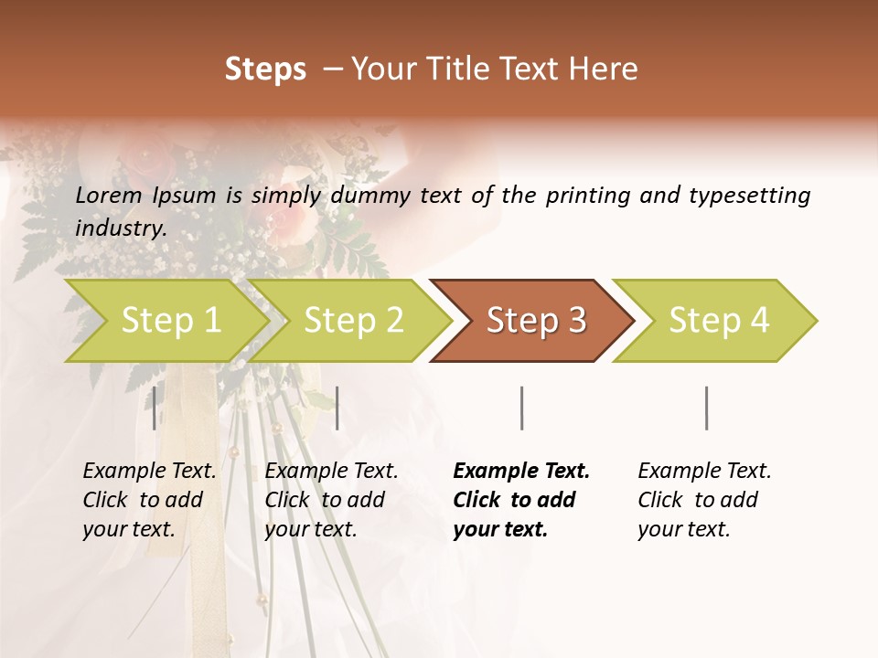 The Bride With A Wedding Bouquet PowerPoint Template