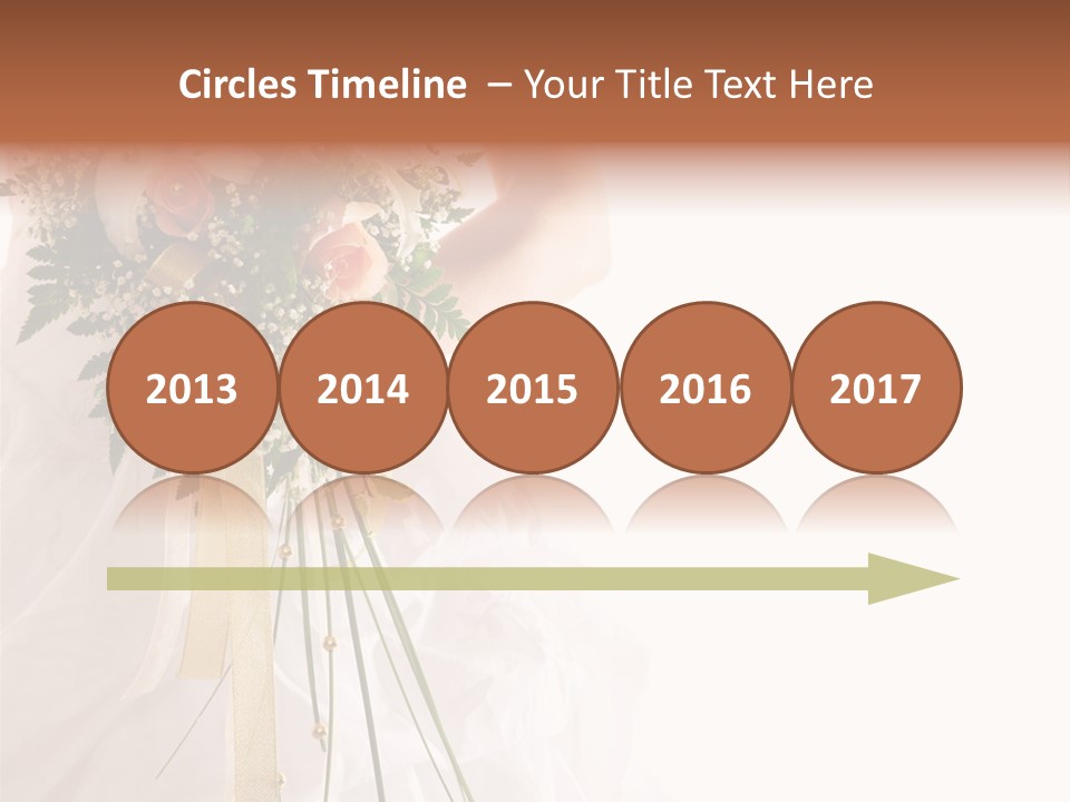 The Bride With A Wedding Bouquet PowerPoint Template