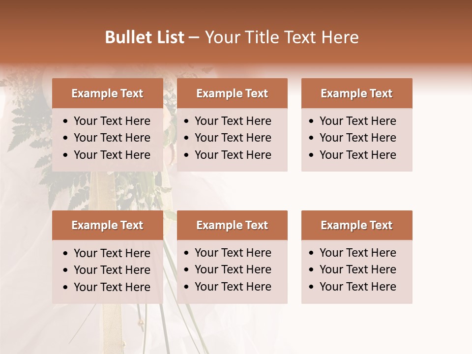 The Bride With A Wedding Bouquet PowerPoint Template