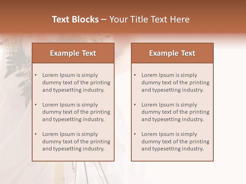 The Bride With A Wedding Bouquet PowerPoint Template