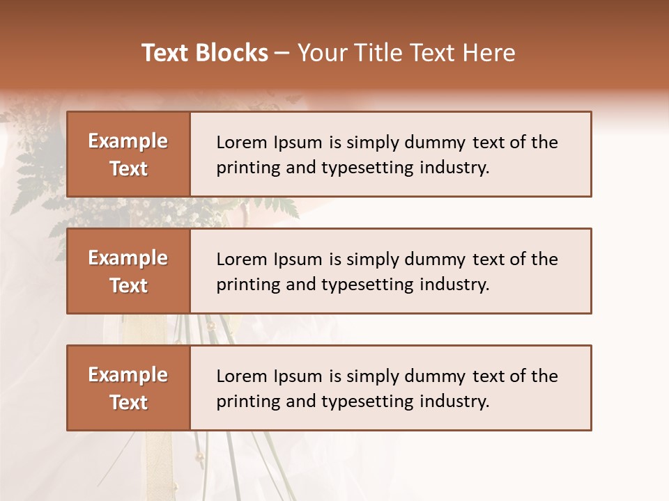 The Bride With A Wedding Bouquet PowerPoint Template