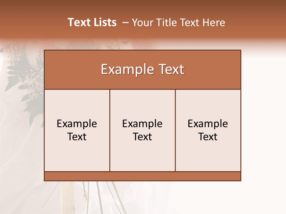 The Bride With A Wedding Bouquet PowerPoint Template