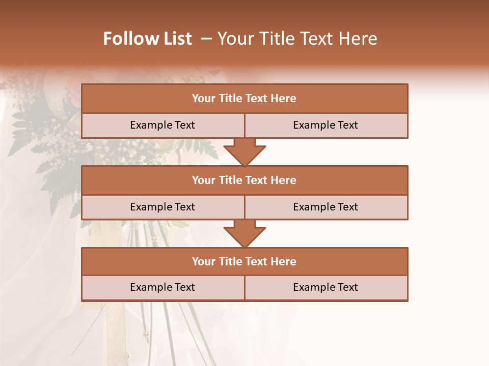 The Bride With A Wedding Bouquet PowerPoint Template