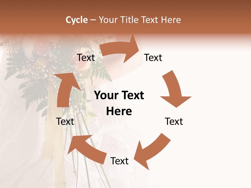 The Bride With A Wedding Bouquet PowerPoint Template