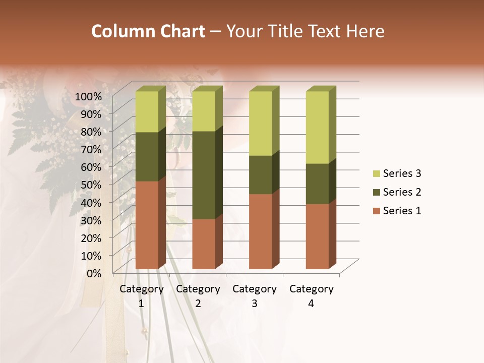 The Bride With A Wedding Bouquet PowerPoint Template