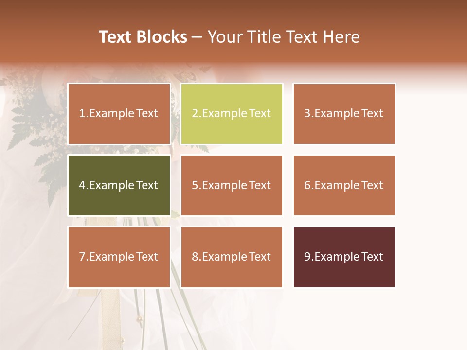 The Bride With A Wedding Bouquet PowerPoint Template