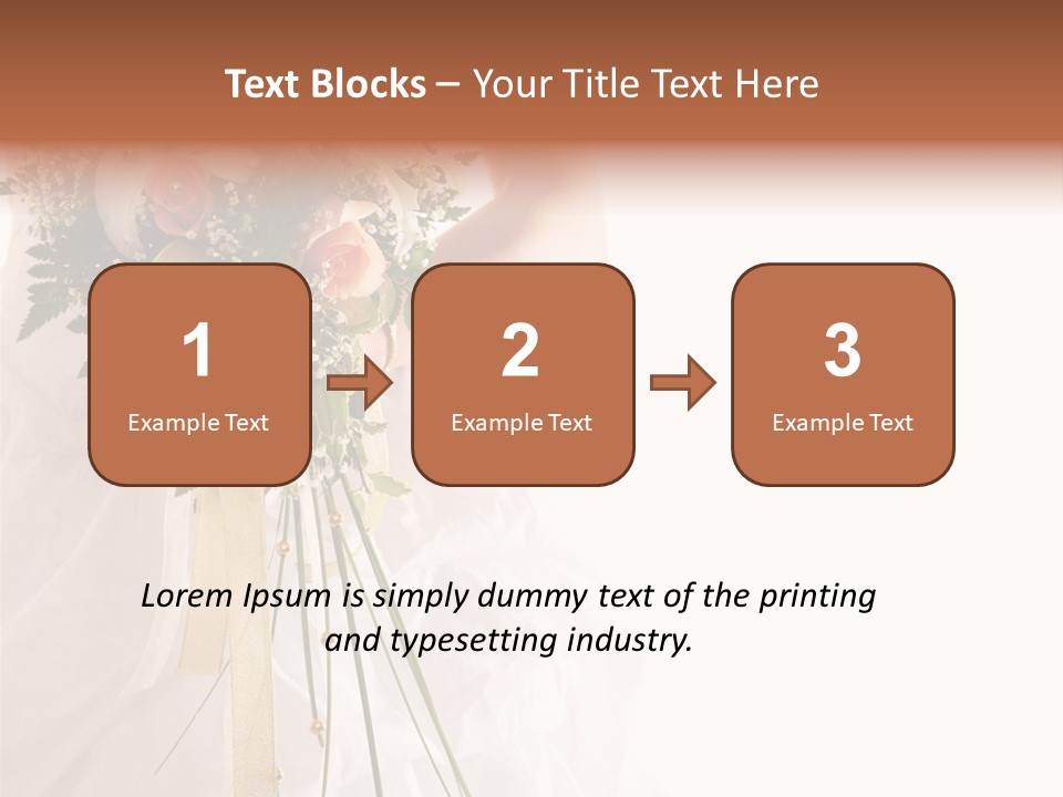 The Bride With A Wedding Bouquet PowerPoint Template