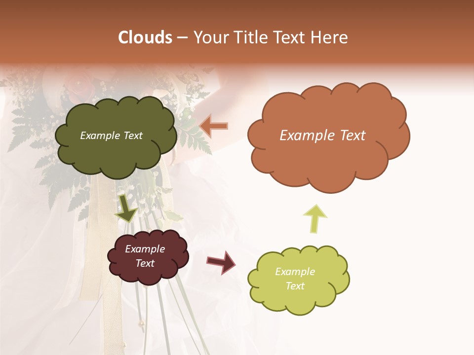 The Bride With A Wedding Bouquet PowerPoint Template