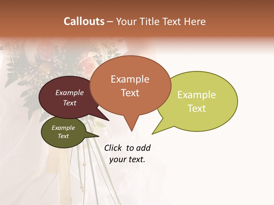 The Bride With A Wedding Bouquet PowerPoint Template