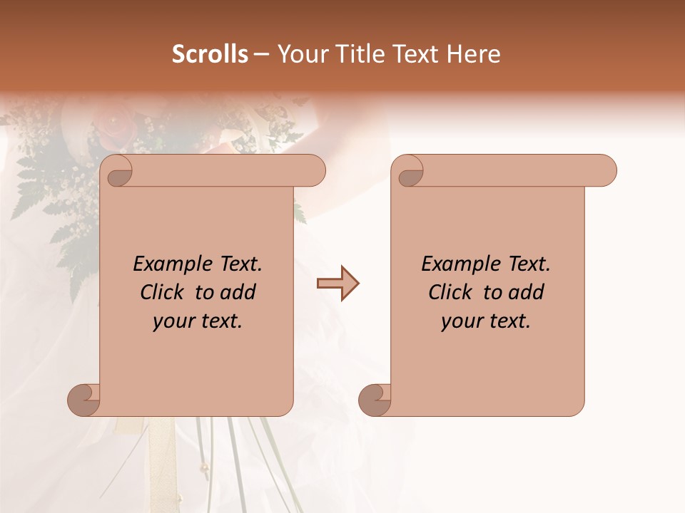 The Bride With A Wedding Bouquet PowerPoint Template