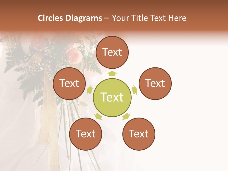 The Bride With A Wedding Bouquet PowerPoint Template