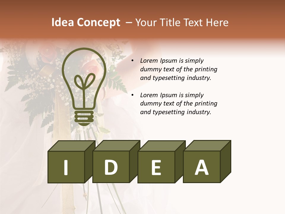 The Bride With A Wedding Bouquet PowerPoint Template