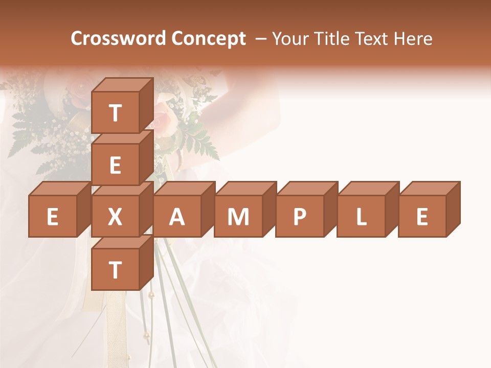 The Bride With A Wedding Bouquet PowerPoint Template