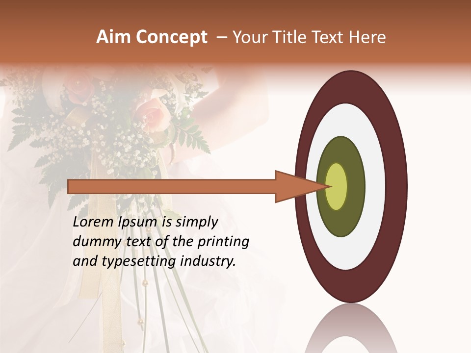 The Bride With A Wedding Bouquet PowerPoint Template