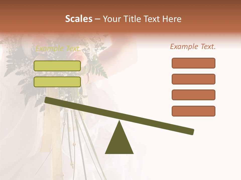 The Bride With A Wedding Bouquet PowerPoint Template