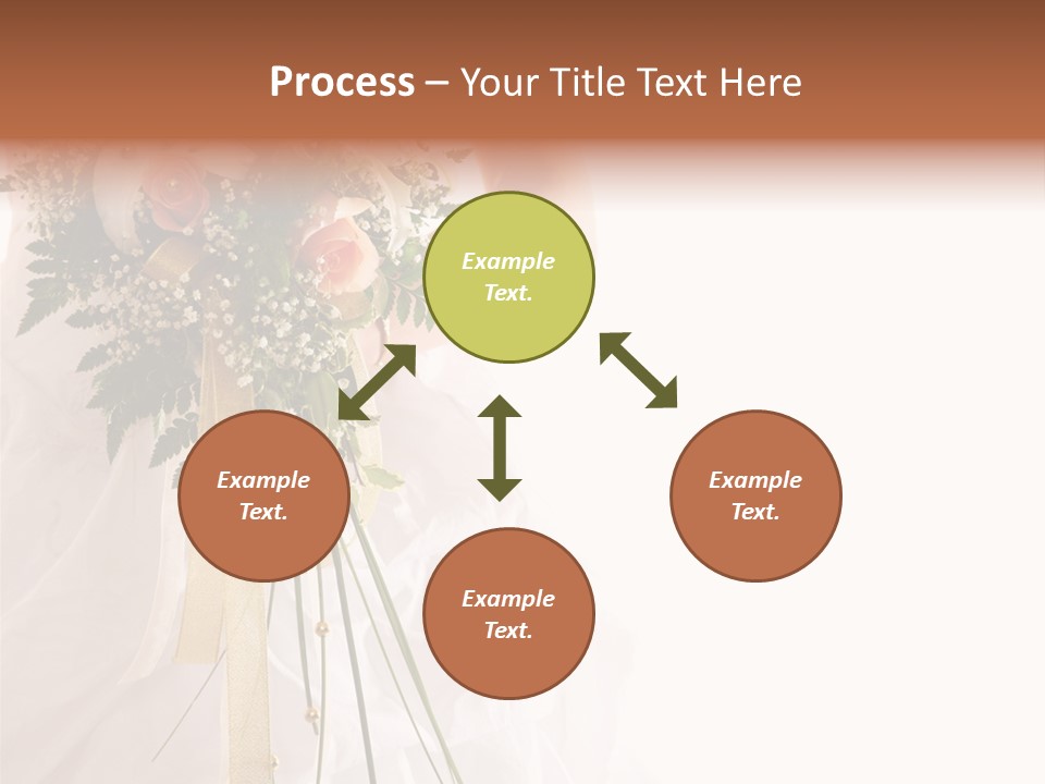 The Bride With A Wedding Bouquet PowerPoint Template