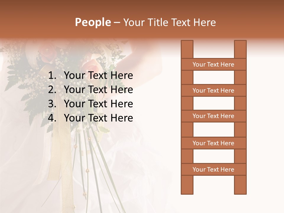 The Bride With A Wedding Bouquet PowerPoint Template