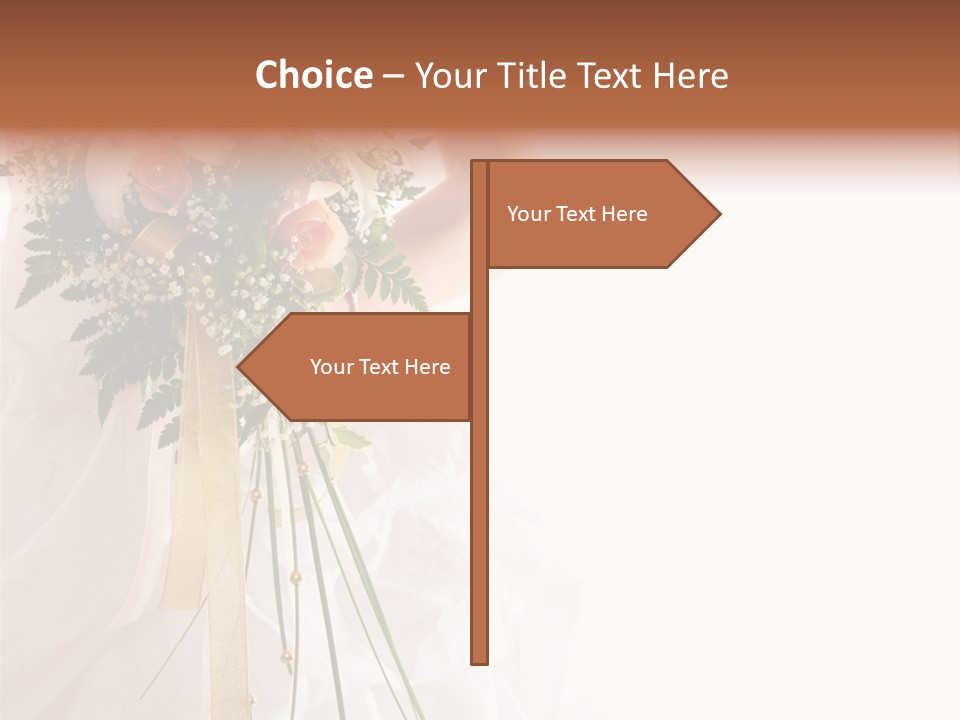 The Bride With A Wedding Bouquet PowerPoint Template