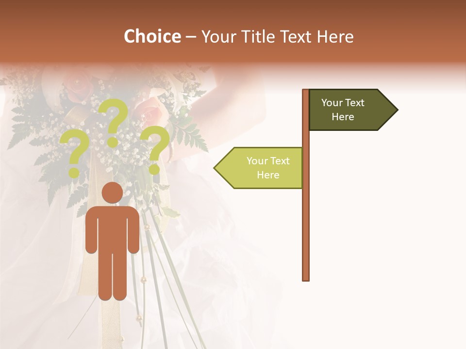 The Bride With A Wedding Bouquet PowerPoint Template