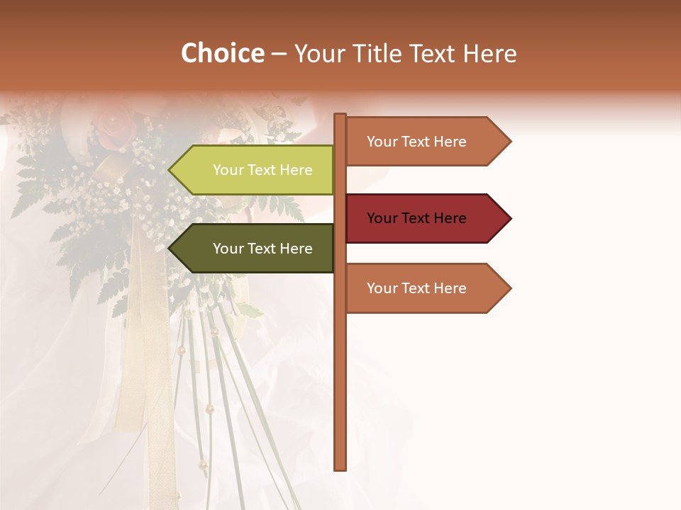 The Bride With A Wedding Bouquet PowerPoint Template