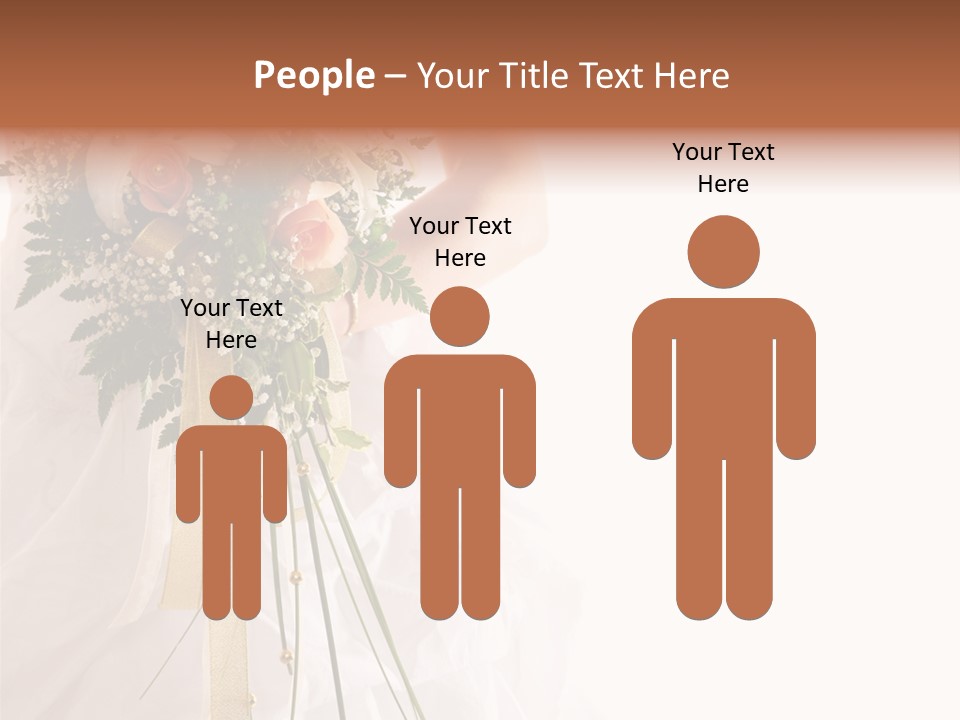 The Bride With A Wedding Bouquet PowerPoint Template