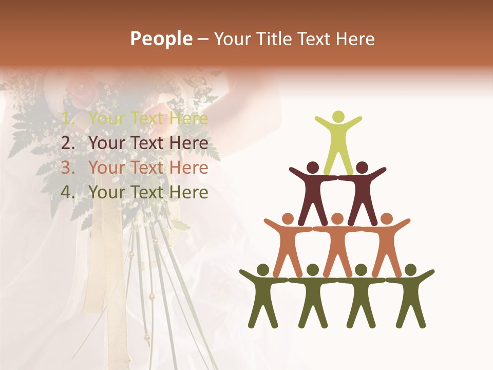 The Bride With A Wedding Bouquet PowerPoint Template