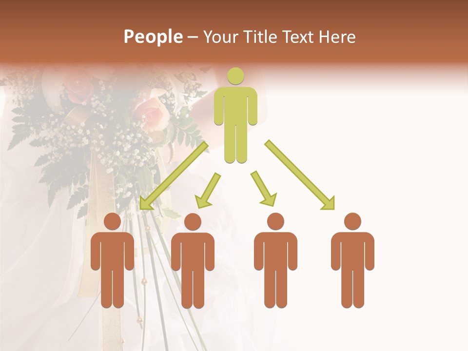 The Bride With A Wedding Bouquet PowerPoint Template