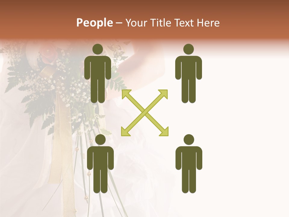 The Bride With A Wedding Bouquet PowerPoint Template