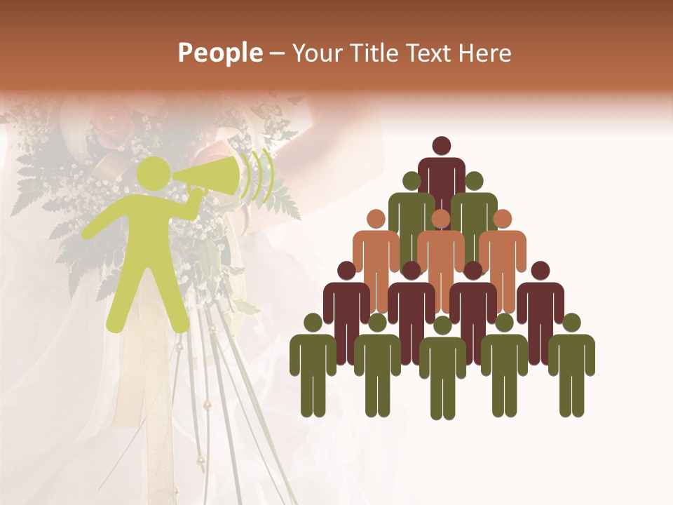 The Bride With A Wedding Bouquet PowerPoint Template